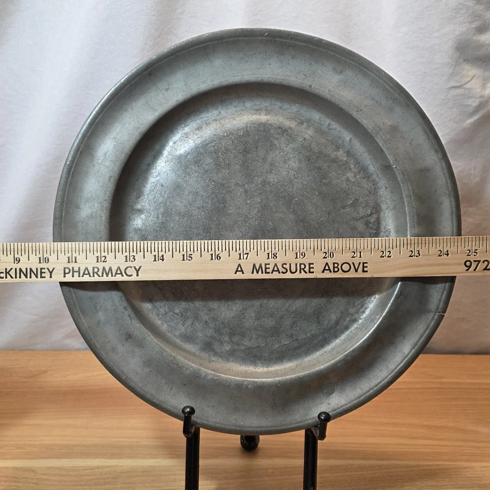 placa de peltre antigua 14" Foto 4 de 4