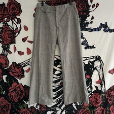 VTG 70s Disco MCM Men's Houndstooth Gingham Wide Bell Bottoms Pants Slacks 31"