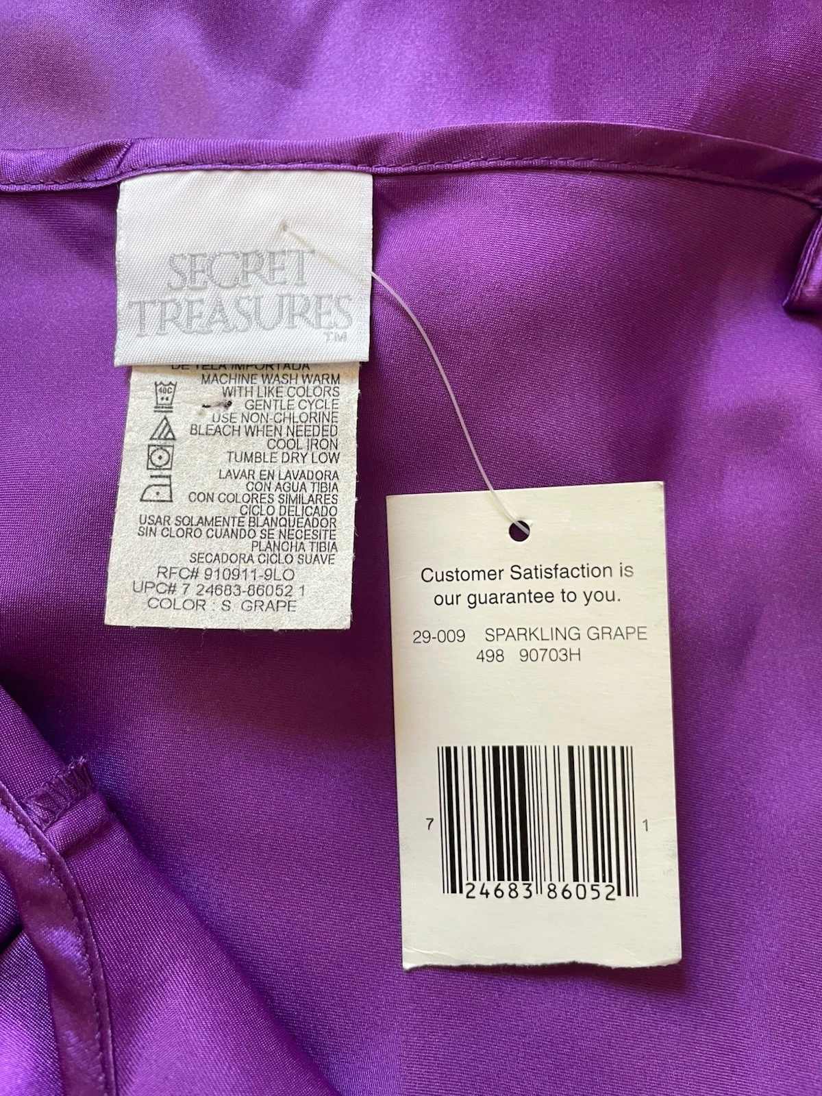 UNDERCOVER Abito Slip Secret Treasures Viola Lucido Raso Pizzo Senza Maniche Sonno L Nuovo con etichette