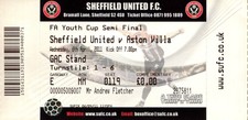 Sheffield United v Aston Villa 06/04/11 Ticket FA Youth Cup Semi-Final