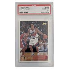 Steve Nash Phoenix Suns 1996 Topps Rookie Card - PSA 10 GEM MINT. rookie card picture