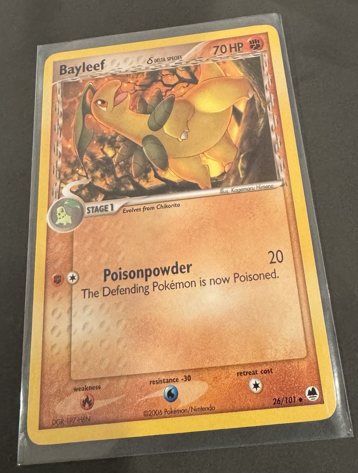 Pokemon BAYLEEF DELTA SPECIES 26/101 (2006 Dragon Frontiers) LP/NM