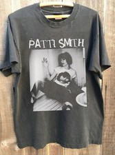 Patti Smith Punk Rock classic vtg charcoal short sleeve t-shirt QT6873