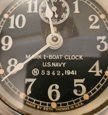 Seth Thomas WWII US Navy Mark I Boat Clock 1941, Runs Great | eBay