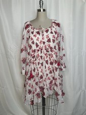 FREE PEOPLE WOMEN’S DRESS BOHO FLORAL WHITE/PINK S/P