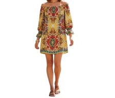 Anthropologie Flying Tomato Multicolor Boho Hippie Tunic Dress Size Small