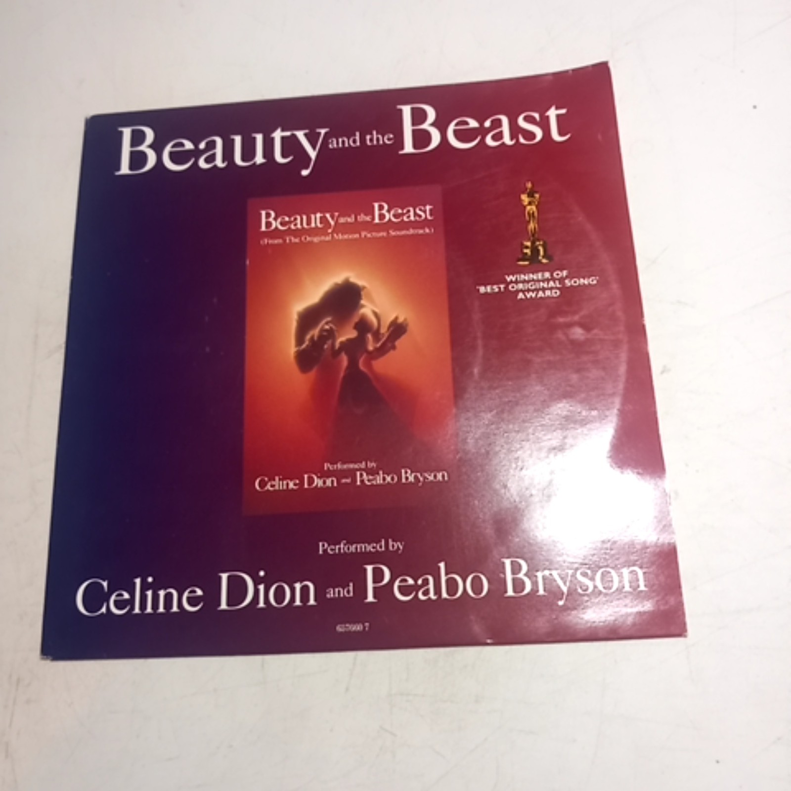 Celine Dion Peabo Bryson Beauty and the Beast Vinyl 1991 Epic Records 7 Inch