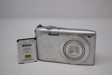 Nikon COOLPIX S3200 16.0MP Digital Camera Silver Optical Zoom Tested w/Batt