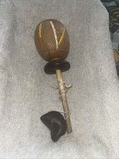 Vtg Handmade Jamaican Gourd Maraca Tribal Art