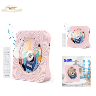 CD Player mit Bluetooth HiFi Lautsprecher LCD Display Rosa