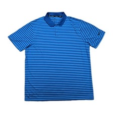 Mens Nike Golf DriFit Striped Short Sleeve Polo Shirt Blue XL