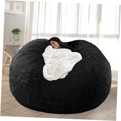 Bean Bag Chair for Adults Kids No Filler Soft Round Giant Beanbag 3.5FT Black