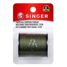 Singer Olive Green Polyester Thread 150 Yards All Purpose Sewing Yarn Spool