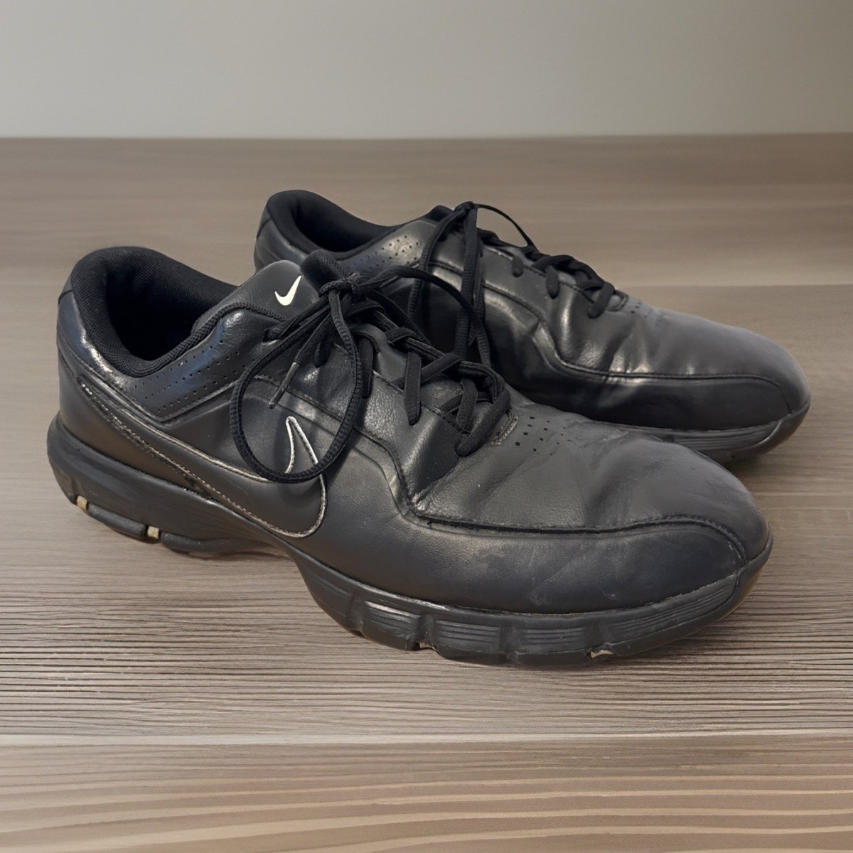 Nike Durasport Golf Shoes Mens Size 13 Black Leather Spiked Comfort Fit Course Nike Durasport 3 Golf Shoes Mens Size 9 Black Soft Spikes  main image 3