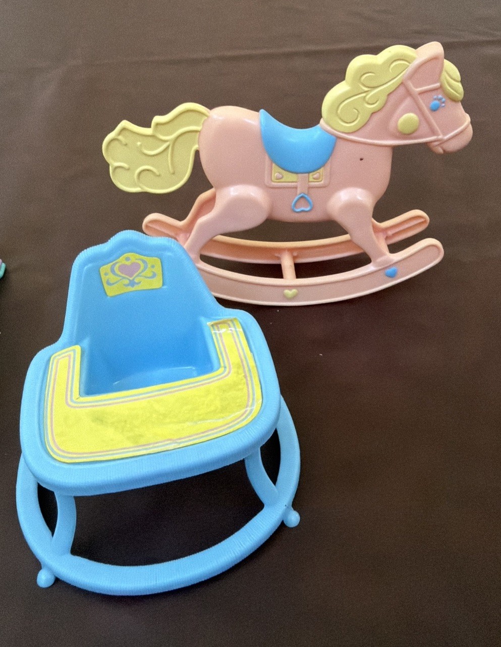 Vintage Mattel Heart Family Babies Playset Barbie Rocking Horse And Walker