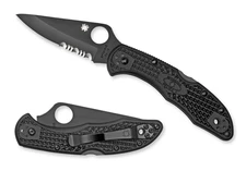 Spyderco Knives Delica 4 Lockback Black FRN VG10 Steel CombinationEdge C11PSBBK