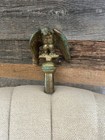 Antique Cast Bronze Eagle Flagpole Topper American Flag Late 19th - Early 20th C