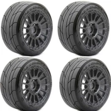 Powerhobby 1/8 Buggy Super Sonic Tires Mounted on Black Radial Wheels (2)