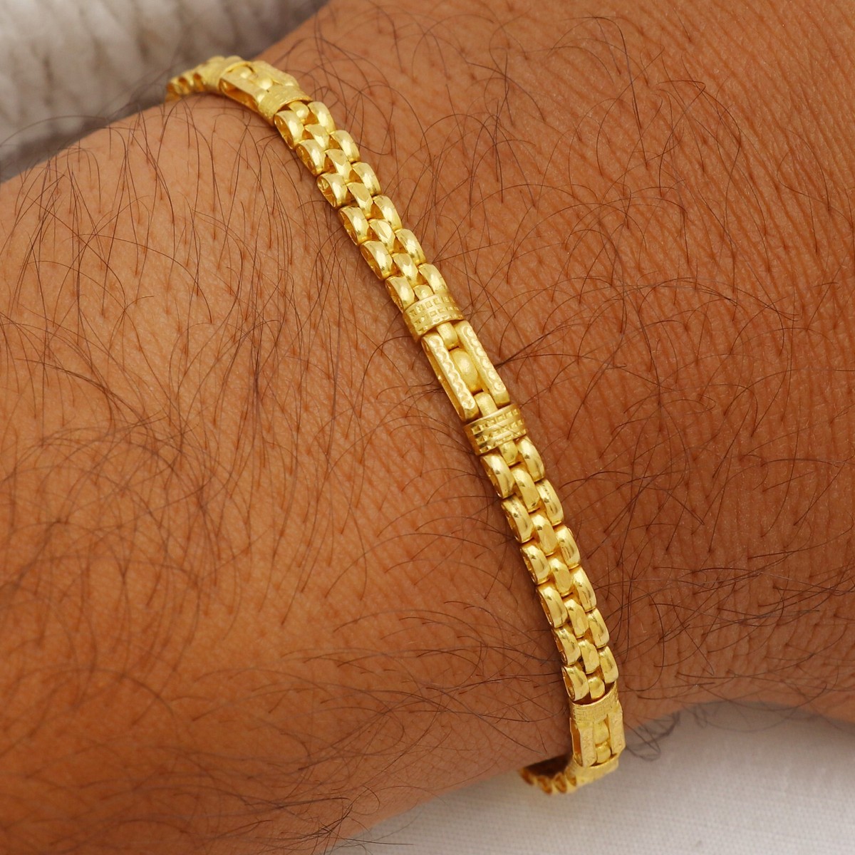 Men's 22k gold designer handmade bracelet, 22k yellow gold