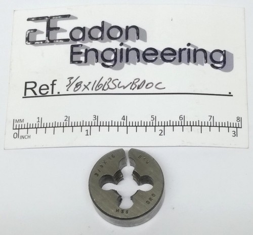 3/8" x 16TPI BSW (British Standard Whitworth) Button Die, HSS. By top brands. - Picture 43 of 43