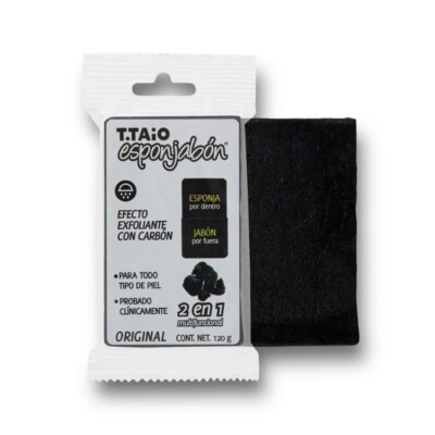 ESPONJABON SPONGE SOAP CHARCOAL EXFOLIATING EFFECT