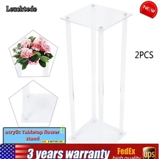 2Pcs Acrylic Flower Stand Column Vase Rack Centerpieces Tabletop Wedding Decor