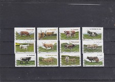 FRANCE 2014 VACHES SERIE COMPLETE DE 12 TIMBRES OBLITERE