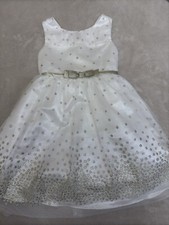 Jona Michelle Girls Dress Special Occasion Ivory Gold Size 5 Easter