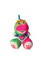 9" Fisher Price 1991 Dino Roar Baby Puffalump Dinosaur Rattle Toy