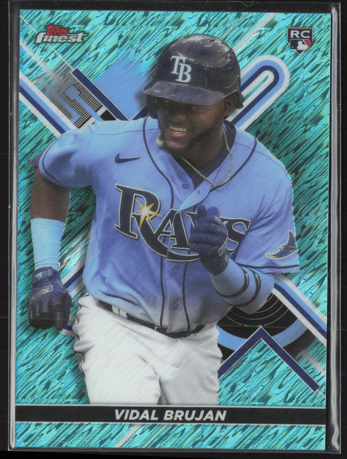 2022 Topps Finest Vidal Brujan 3 RC Aqua Shimmer Refractor /175 | Miami Marlins