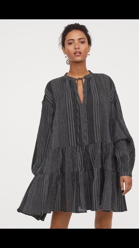 H\u0026M Wide Flounced Embroidered Tunic 