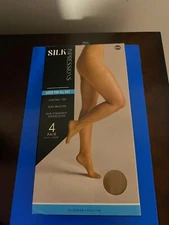 NEW SIZE XXXL SILK IMPRESSIONS SHEER SUPPORT 20D RICH TAN HIGH WAISTED 4PK
