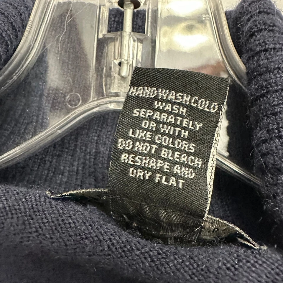 Valerie Bertinelli Womens Merino Wool Open Front Cardigan Size M Navy Lagom - Image 4 of 4