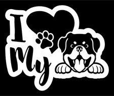 I Heart My Rottweiler Vinyl Decal Car Truck Window Wall Tablet Laptop Motorhome