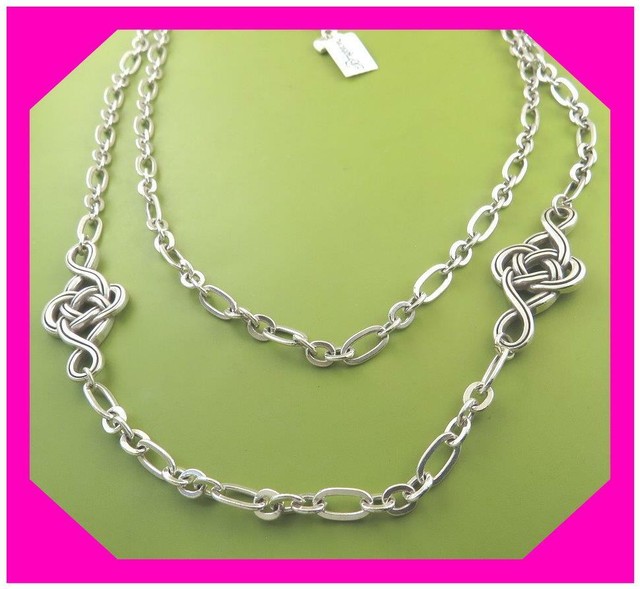 Brighton Interlock Knot Layer Necklace Jl9540 Silver Plated Fashion