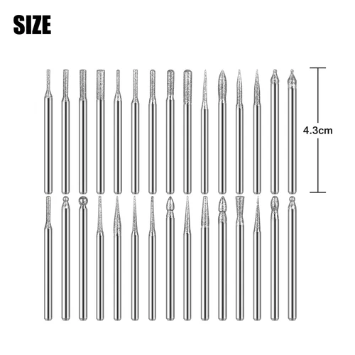 Juego de 90 piezas de brocas de rebaba de diamante de 1/8" accesorios de múltiples herramientas giratorias para Dremel - Imagen 8 de 9