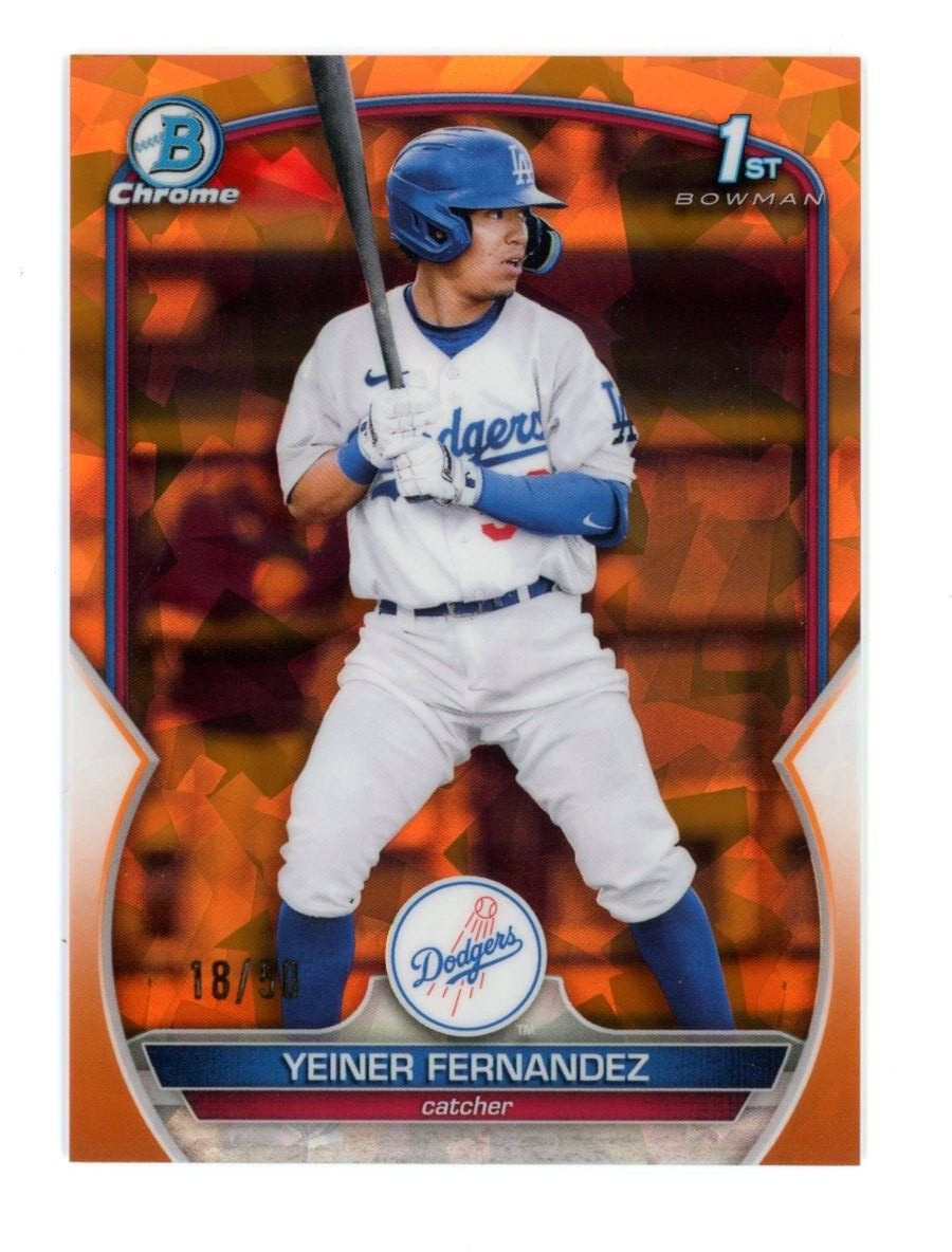 2023 Bowman Chrome Sapphire 1st Yeiner Fernandez /50 Orange Refractor