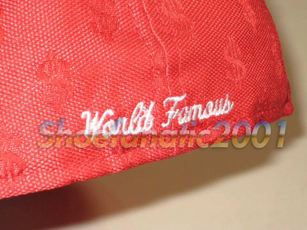 Supreme New Era Monogram Box Logo Fitted Hat 7 3/8 Red World