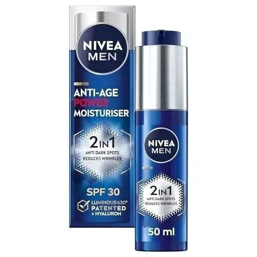 NIVEA MEN Anti-Age 2in1 Power Moisturiser 50ml Luminous 630 (6862)