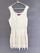 💥❄️ Tigerlily Sleeveless Lace Tassel Short Dress W Elastic Waist White Size 8