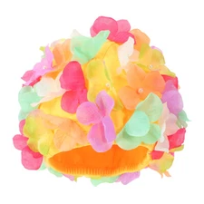 Flower Stretchy Swimming Cap Flower Swimming Cap Hair Protecting Swimming Cap