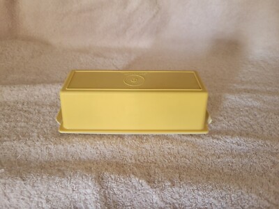 Vintage Tupperware Butter Dish Keeper Harvest Gold 637-11 Almond Base 636-5