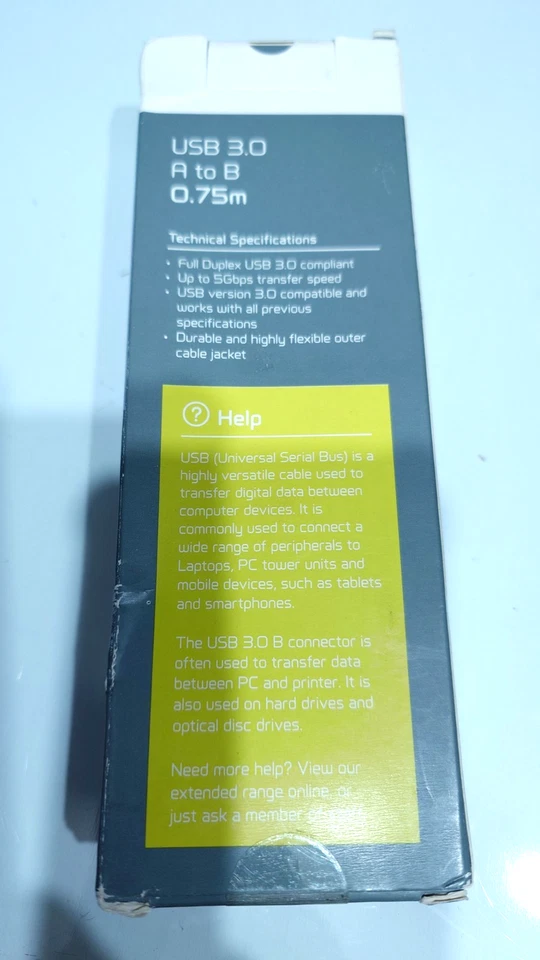 Maplin USB 3.0 Type A to B Printer Cable BLACK 75cm 0.75m Brand New Job lot x90 - Image 4 of 4