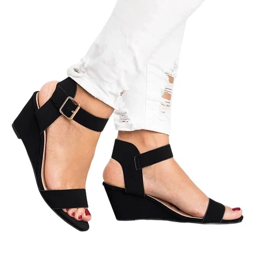 Women's Summer Anti-Slip Casual Shoes Women Sandal Beach Wedge Sandals Walking - Picture 20 of 47