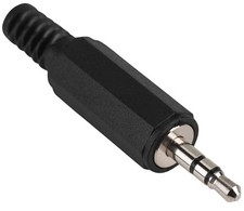 3.5mm, 3 Pole Stereo Jack Male Plug, Strain Relief, Solder Audio Cable Connector