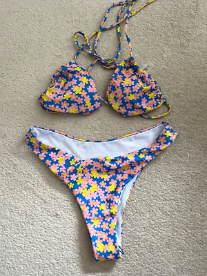 NEU Bikini Set Oberteil & Unterteil geblümt mehrfarbig Größe S SHEIN