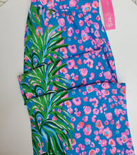 NWT Lilly Pulitzer Bal Harbour Palazzo Pants Turquoise Shore I Spy L 14027C