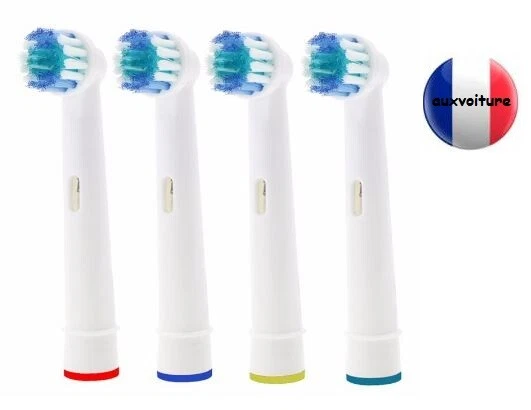 4 Têtes de Rechange Remplacement Brosse à Dents Oral-B Brossette Braun FR