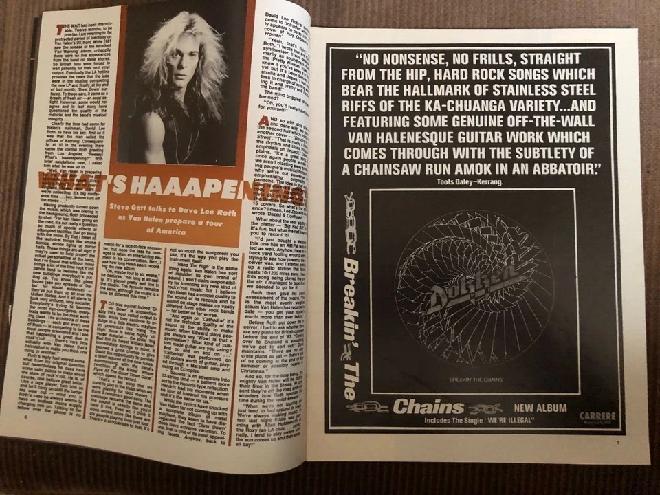 Kerrang! Magazine May 1982 #16 Van Halen-Scorpions-Stones-Joan Jett-Girlschool - Image 4 of 4