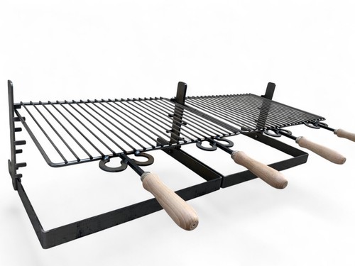 GRIGLIA PER BARBECUE IN FERRO GRATICOLA PESANTE 100 ×36 CM REGOLABILE IN ALTEZZ - Foto 6 di 12